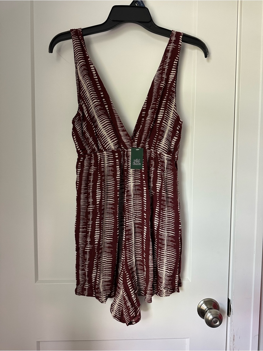 NWT Wild Fable Burgundy Boho V-Neck Romper